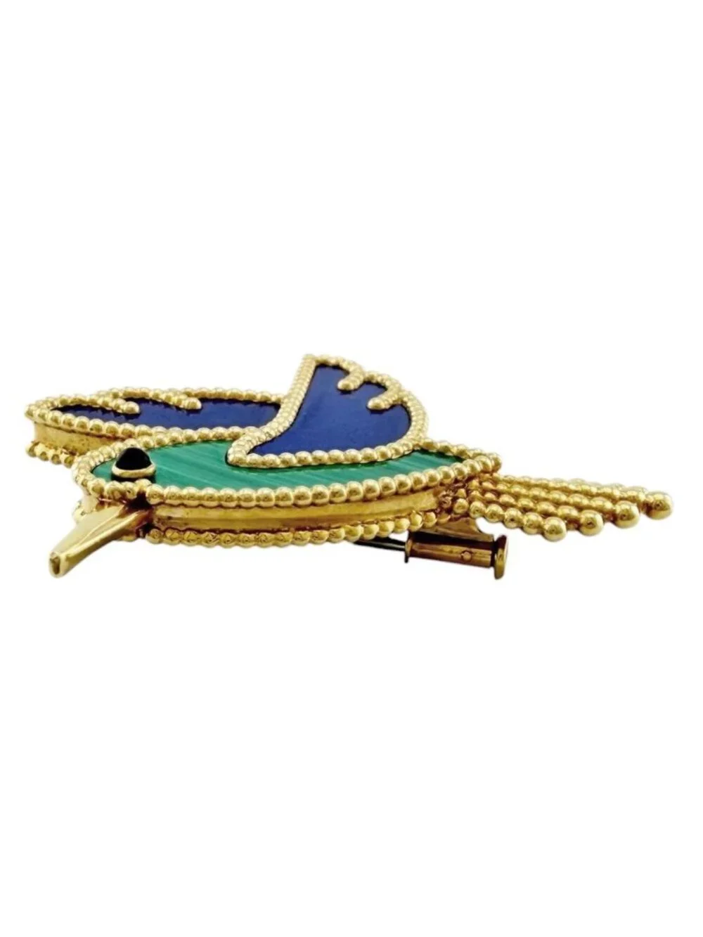 Van Cleef & Arpels 18 Gold Malachite Second Brooch